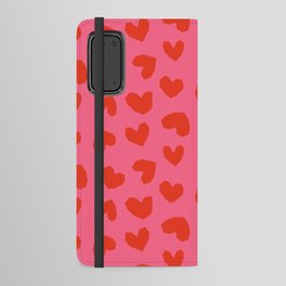 Geometric Hearts pattern pink Android Wallet Case