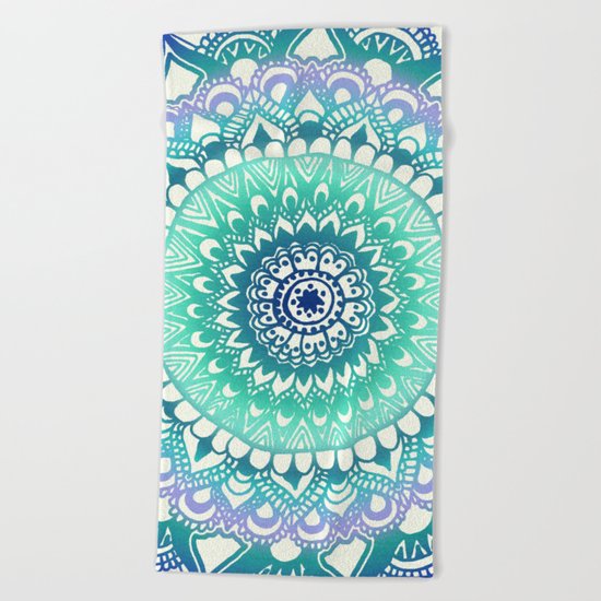 Deep Forest Flower Beach Towel