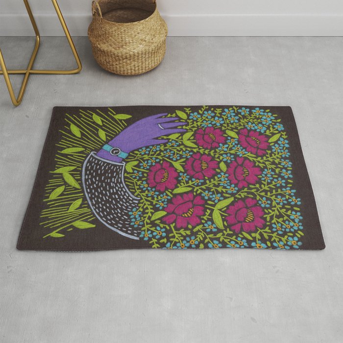 I Picked You These Flowers Rug