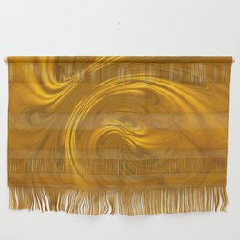 Golden Magma Fire Current - gold brown bronze spirals Wall Hanging