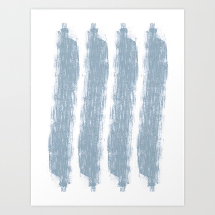 Blue Grey Minimalist Abstract Stripes Art Print By Mininst