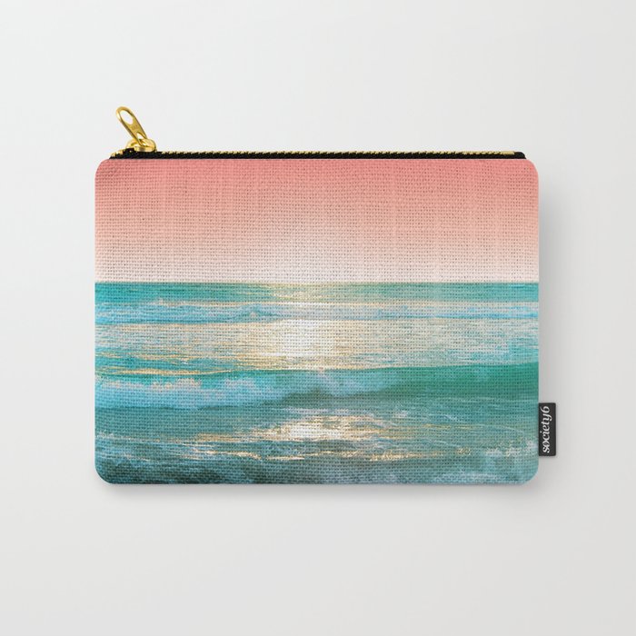 Aqua and Coral, 1 Carry-All Pouch