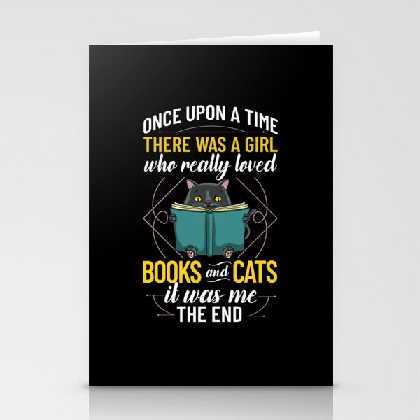 Cat Read Book Reader Reading Librarian Stationery Cards