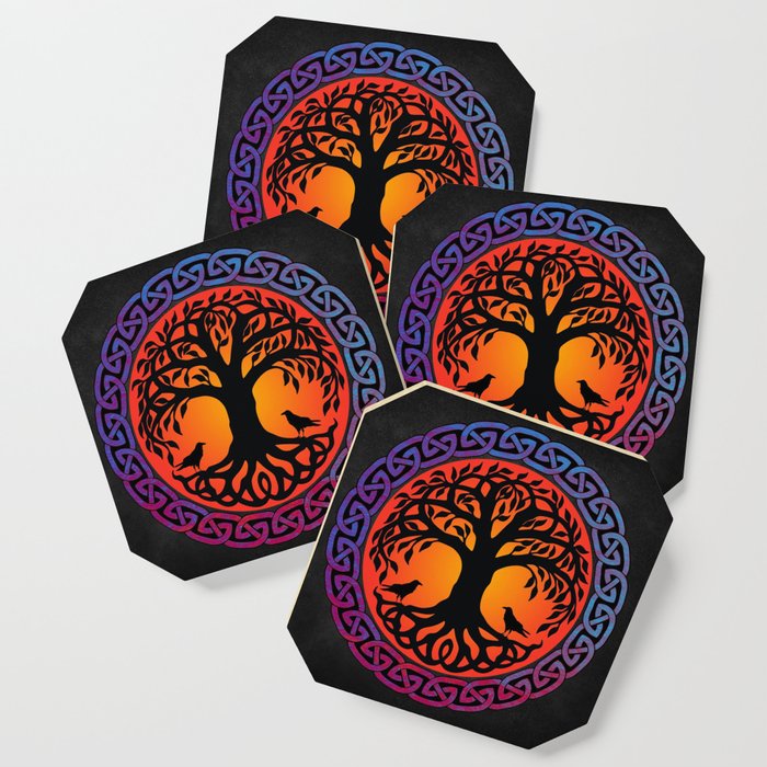 Society6viking Yggdrasil World Tree Drink Coaster By Glimmersmith Set Of 4 Dailymail