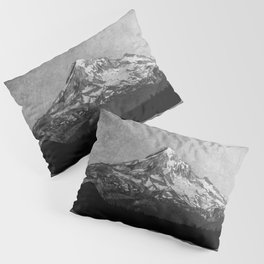 Mt Hood Black and White Vintage Nature Photography Pillow Sham