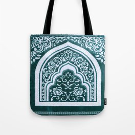 Floral Arch Turquoise Tote Bag