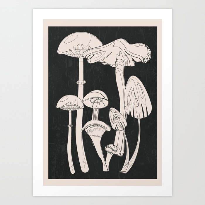 Abstract Mushrooms 7 Art Print