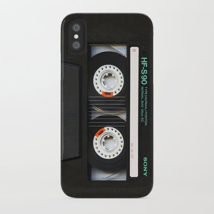 retro classic vintage black cassette tape iphone case