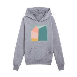 Abstract Geometric Shapes in Minty Pastels Kids Pullover Hoodies