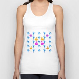 SYMETRIC GEOMETRIC LINE PATTERN OF BALLET DANCERS AND SWANS.  Unisex Tank Top