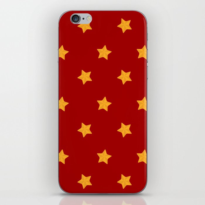 Christmas Pattern Red Yellow Star iPhone Skin