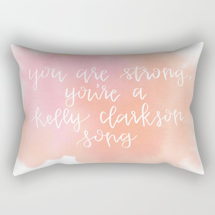 You Are Strong Watercolor Quote Rectangular Pillow