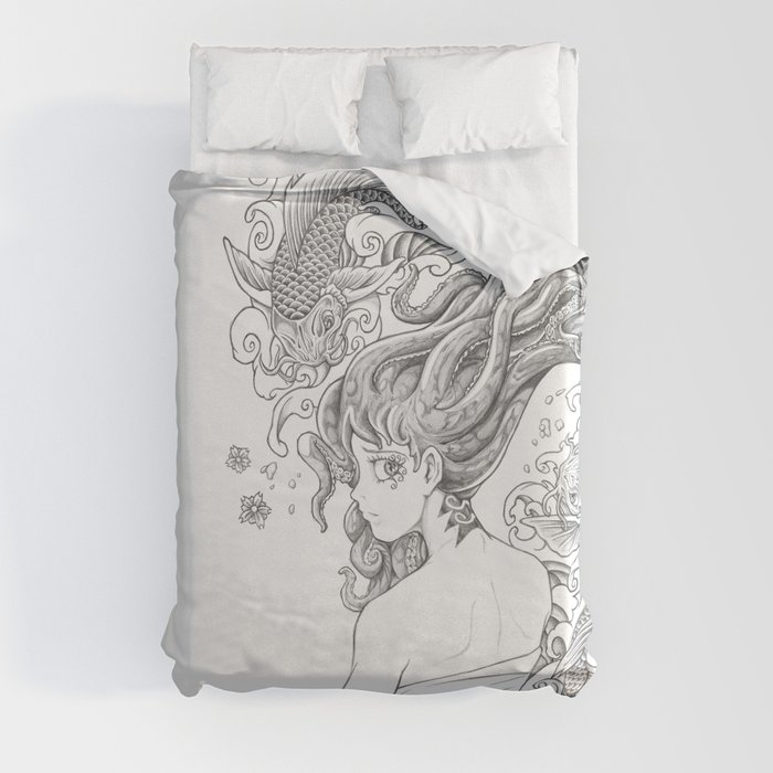 Squid Girl - Song of the Sea Duvet Cover