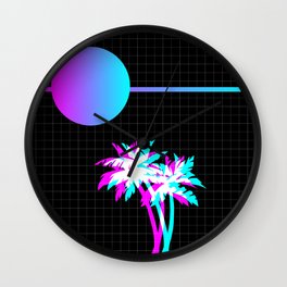 Like the 80s ? Wall Clock | Illustration, Minimalist, Gradient, 80S, Grid, Graphicdesign, Colorful, Gta, Palmtree, Electro 