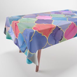 Colorful Quatrefoil Pattern Tablecloth