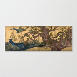 Cypress Tree - Japanese Eight-Panel Gold Leaf Screen - Azuchi-Momoyama-Period Canvas Print
