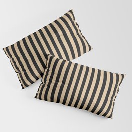 Tan Brown and Black Vertical Stripes Pillow Sham