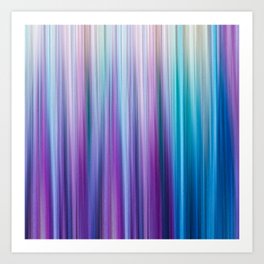 Abstract Purple and Teal Gradient Stripes Pattern Art Print