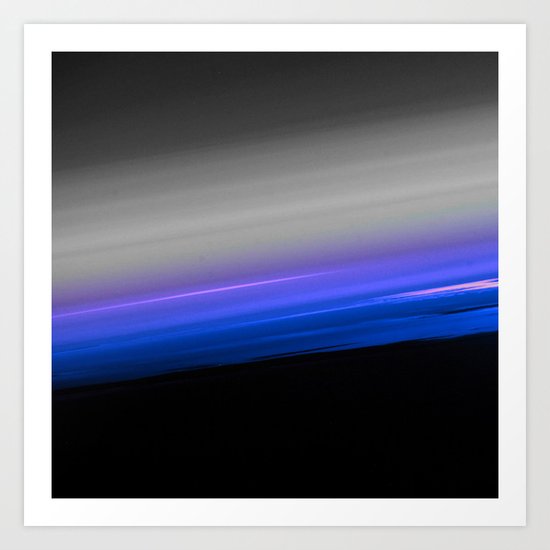 Blue Purple Grey Black Ombre Art Print