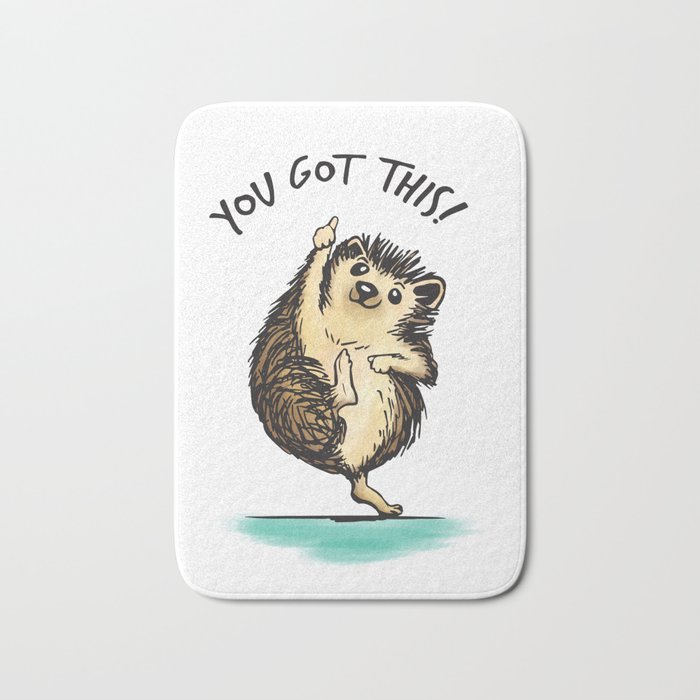 Motivational Hedgehog Bath Mat