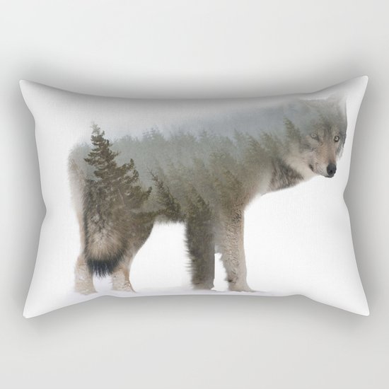 Winter Wolf Rectangular Pillow