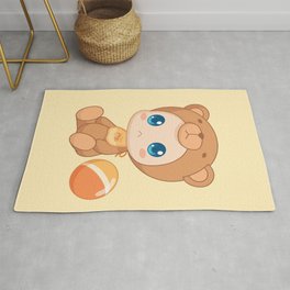 Baby in a Bear Jumpsuit Rug | Graphicdesign, Jumpsuit, Bearjumpsuit, Romper, Illustration, Bearsuit, Vector, Cartoon, Baby, Cute 
