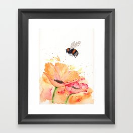 Bee Landing Framed Art Print