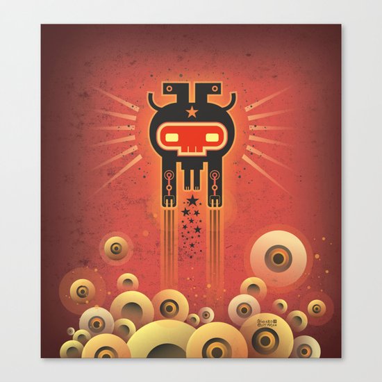 ELECTROCHAMAN Red face Canvas Print