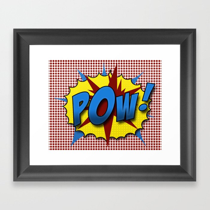 Pop Art Pow in comic Graphic style Framed Art Print
