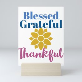 Blessed Grateful Thankful Mini Art Print