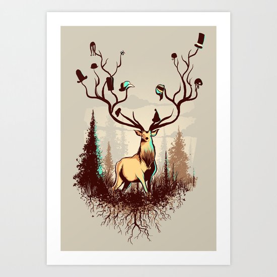 A Rustic Hat Rack Art Print