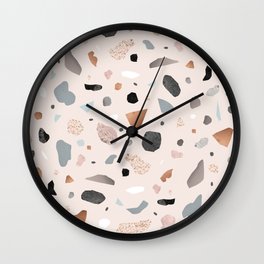 Terrazzo Stone Confetti blush Wall Clock