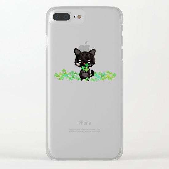 The Luckiest Cat Clear iPhone Case