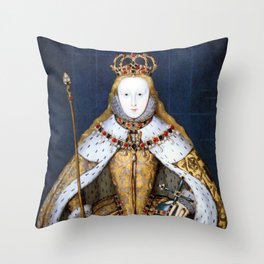 Queen Elizabeth I of England in Her Coronation Robe Throw Pillow