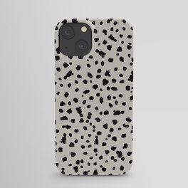 Scattered Spots Black On Beige iPhone Case