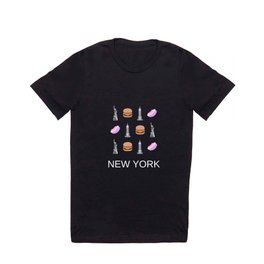 New York Retro Art Decor Vacations Modern Decor Boho Purple Lilac T Shirt