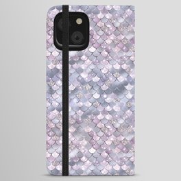 Lilac Mermaid Pattern Metallic Glitter iPhone Wallet Case