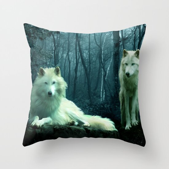 Wolves Throw Pillow
