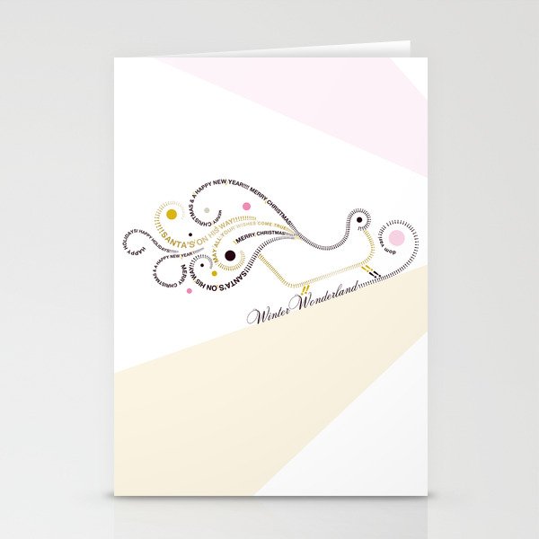 Typographic Christmas Sleigh Stationery Cards