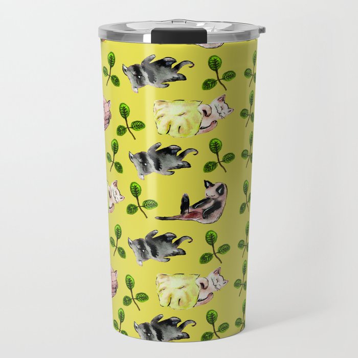 Cats In the Grass Travel Mug