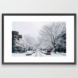 Chicago Street after Snow Framed Art Print