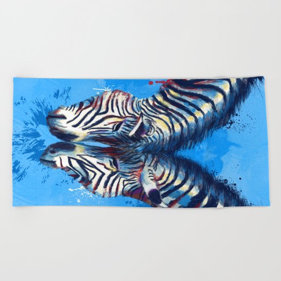Friendship - Zebra portraits Beach Towel