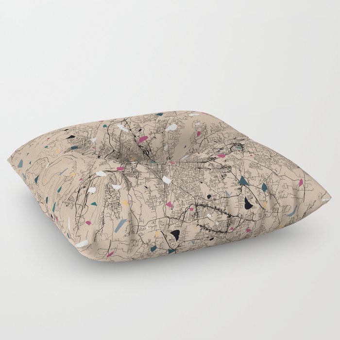 Chattanooga - USA - Eclectic Map Floor Pillow