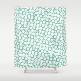 Mini Water Bubbles in Teal Shower Curtain