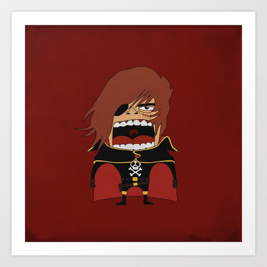 Screaming Captain Harlock Art Print