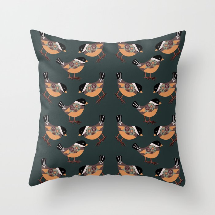 Forest Bird Pattern  Throw Pillow