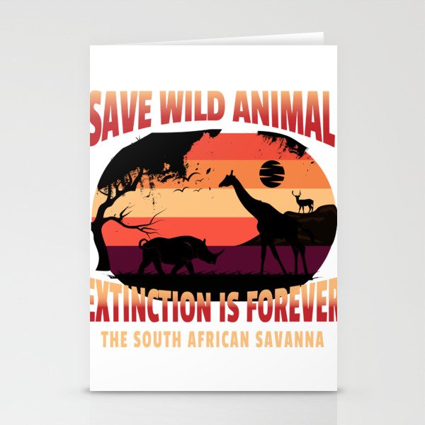 Save Wild Animals Stationery Cards