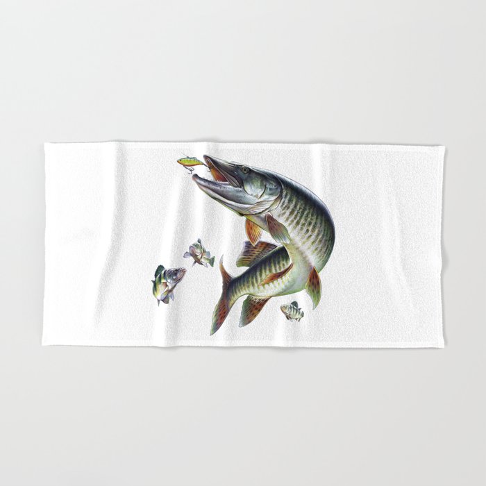 Musky Fishing Hand & Bath Towel by Salmoneggs