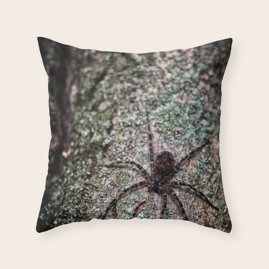 Creepy Spider Throw Pillow