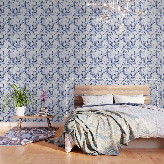 Black And Blue Marble Wallpaper By Svantekallquist Society6